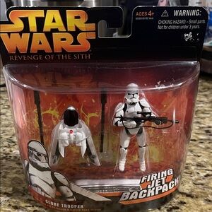 Star Wars White Clone Trooper with Black Weapon and Jetpack